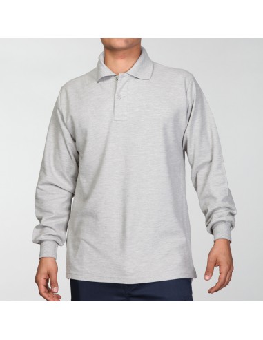 Polera piqué Hombre M/larga 80% alg....